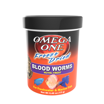 Omega One Freeze Dried Bloodworms Fish Food .46 oz 698220003019
