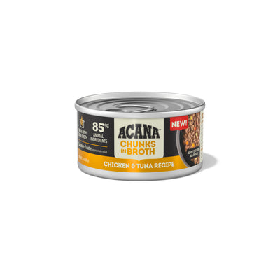 Acana Chunks in Broth Canned Cat Food Chicken & Tuna 24ea/3 oz 064992724481