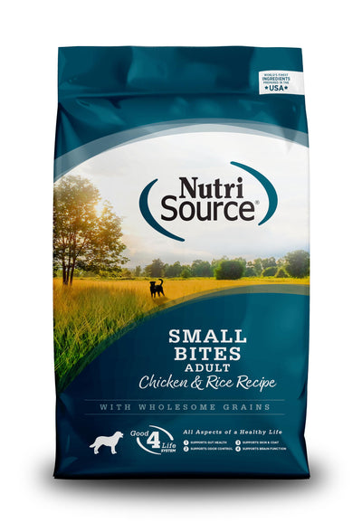 NutriSource Small Bites Adult Chicken and Rice Dog Food 12 lb