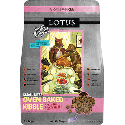 Lotus Dog Adult Grain Free Small Bite Turkey 4lb {L-x}