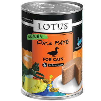 Lotus Cat Pate Grain Free Duck 12.5oz / 12pk {L+x}