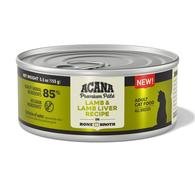 Acana Premium Pùté Canned Cat Food Lamb & Lamb Liver 12ea/5.5 oz 064992721794