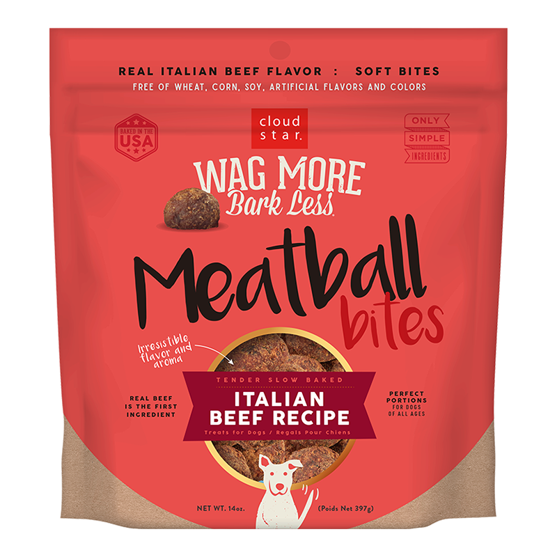 Cloud Star Wag More Bark Less Grain Free Meatballs Beef Recipe 14 oz. {L+1x} 938235