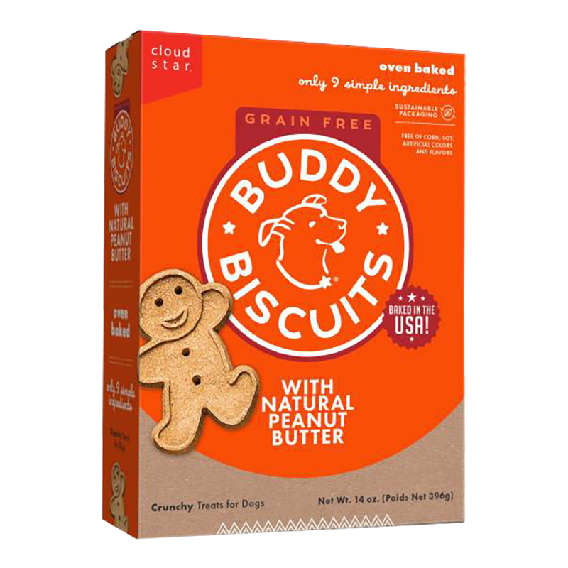 Cloud Star Grain Free Buddy Biscuits Peanut Butter 14oz {L+1x}