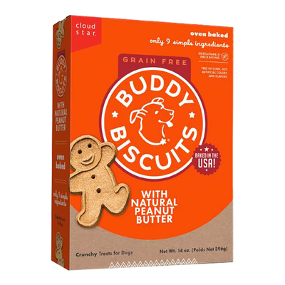 Cloud Star Grain Free Buddy Biscuits Peanut Butter 14oz {L+1x}