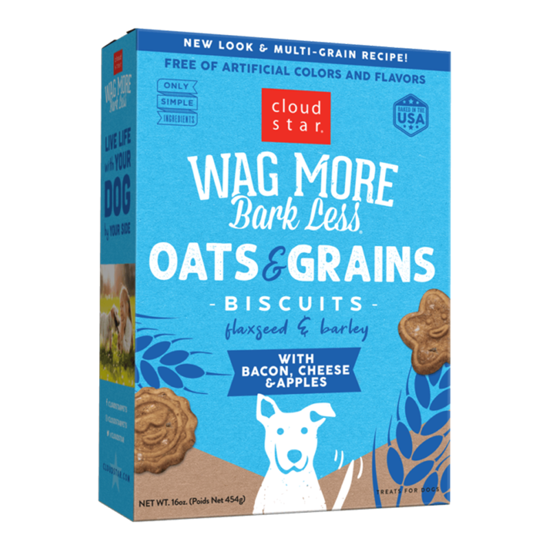 Wag More Bark Less Original Oven Baked Treats with Bacon, Cheese and Apples 16Z {L+1x}