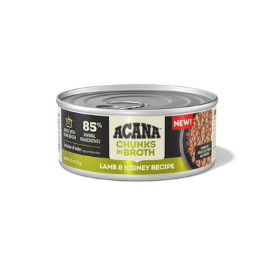 Acana Chunks in Broth Canned Cat Food Lamb & Kidney 12ea/5.5 oz 064992726065