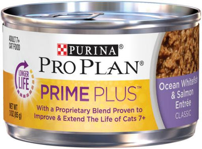Pro Plan Prime Plus Ocean Whitefish & Salmon 7+ Senior Cat 24 / 3 oz {L-1} 381352