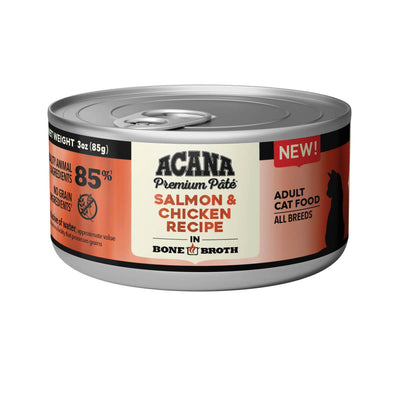 Acana Premium Pùté Canned Cat Food Salmon & Chicken 24ea/3 oz 064992719333