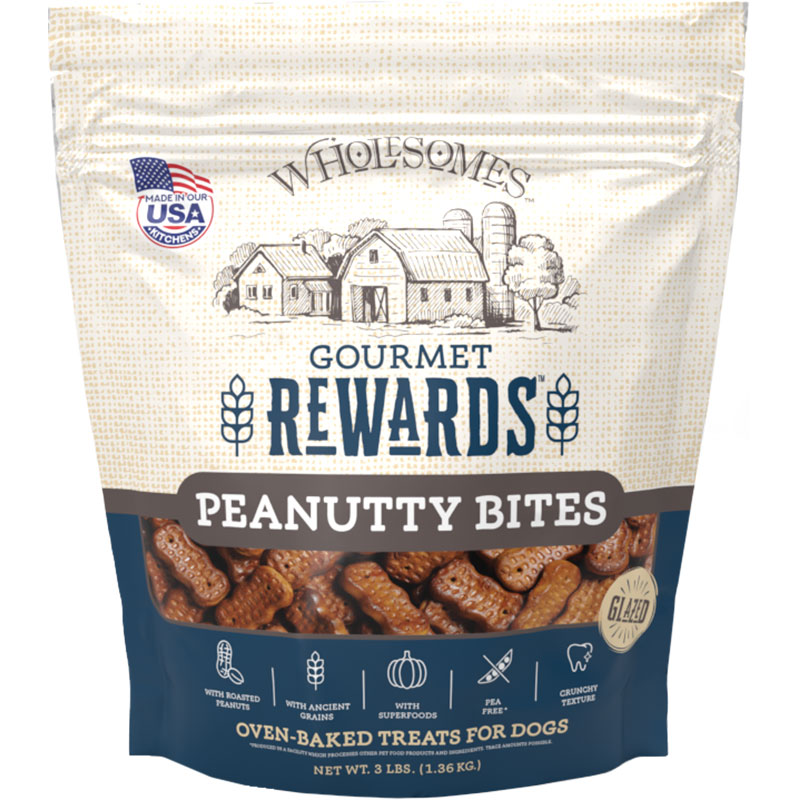 WHOLESOME DOG PEANUTTY BITES 3LB {L-1} 348458
