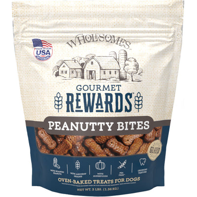 WHOLESOME DOG PEANUTTY BITES 3LB {L-1} 348458