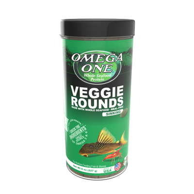 Omega One Veggie Rounds Sinking Pellet Fish Food 8.1 oz 698220054219