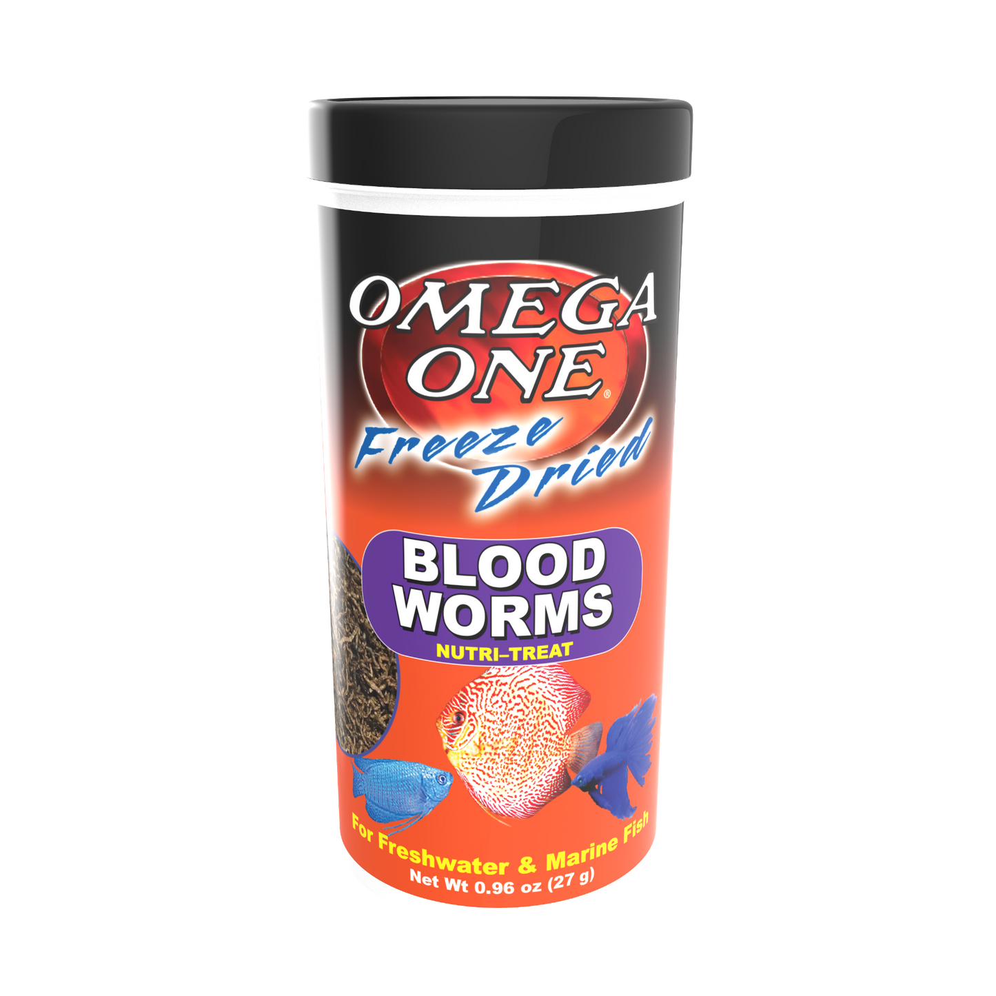 Omega One Freeze Dried Bloodworms Fish Food .96 oz 698220004016