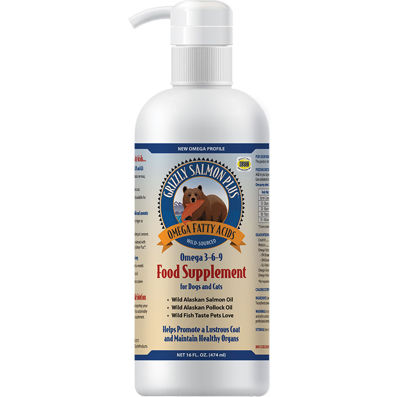 Grizzly Salmon Oil For Dogs 16 oz. Pump {L+1x} 359003