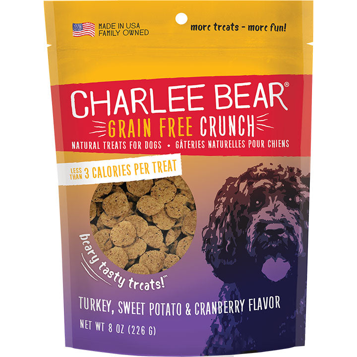 Charlee Bear Grain Free Bear Crunch Turkey Sweet Potato Cranberry 8z {L+x}