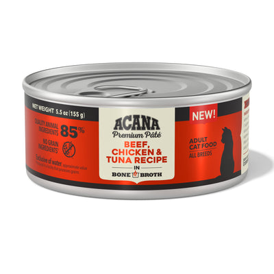 Acana Premium Pùté Canned Cat Food Beef, Chicken & Tuna 12ea/5.5 oz 064992721787