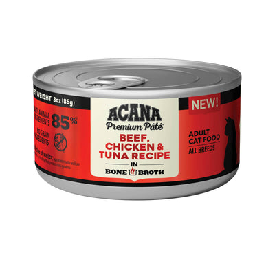 Acana Premium Pùté Canned Cat Food Beef, Chicken & Tuna 24ea/3 oz 064992719296