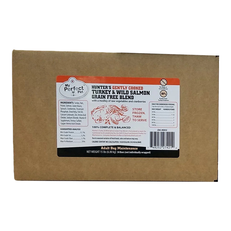 My Perfect Pet Dog Frozen Hunter's Turkey & Salmon 15lb - 30ct
