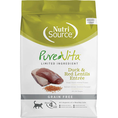 NutriSource Pure Vita Duck & Lentils Cat Food 4lb {L+1x}