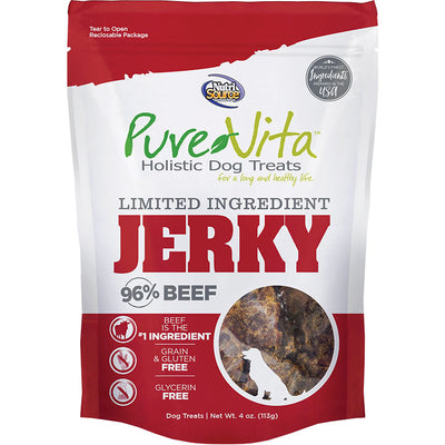 NutriSource Pure Vita Beef Jerky Treats 4oz {L+1x}