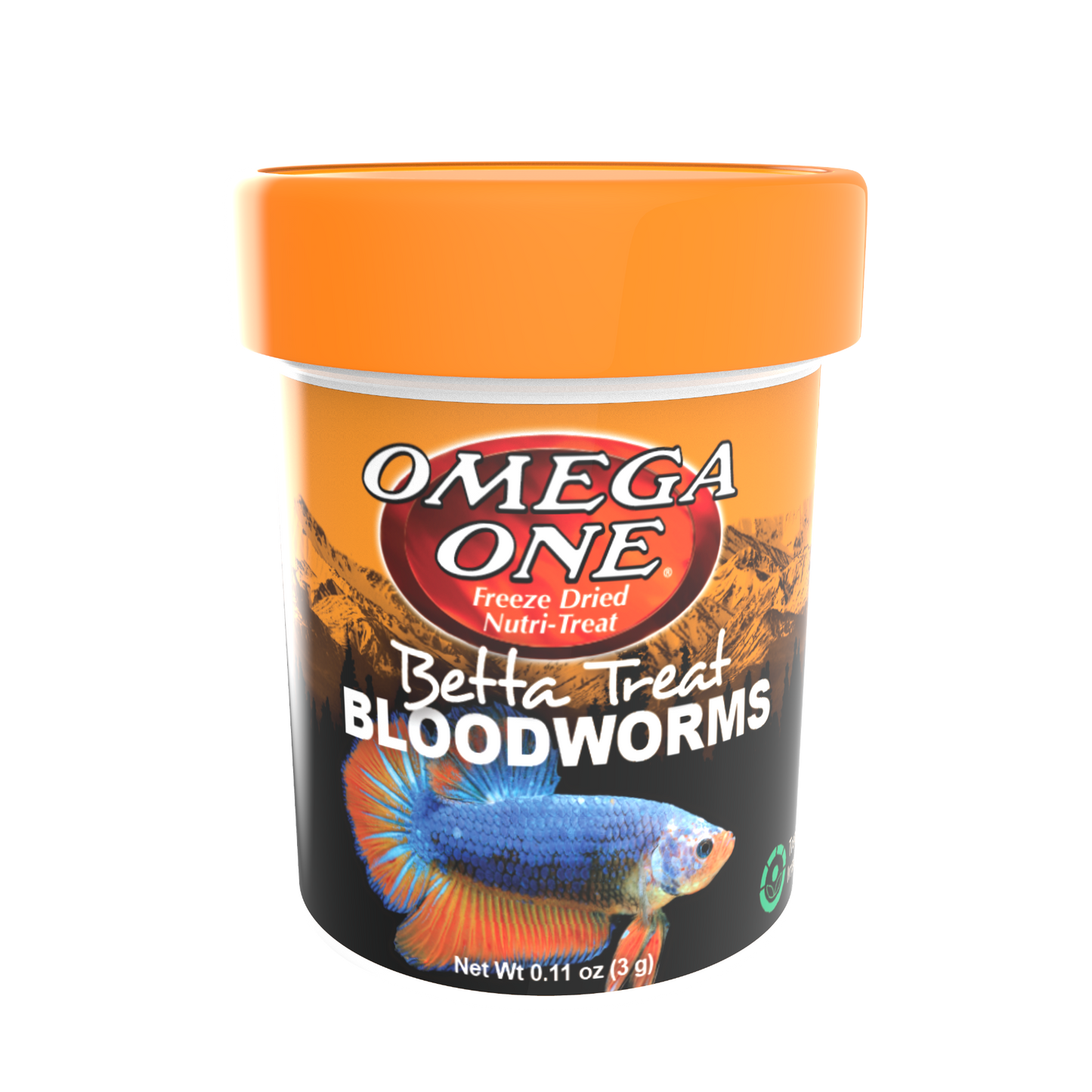 Omega One Freeze Dried Betta Treat Bloodworms .11 oz 698220031715