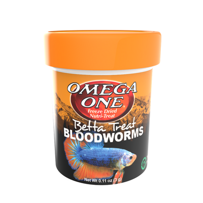Omega One Freeze Dried Betta Treat Bloodworms .11 oz 698220031715