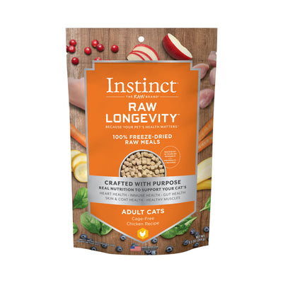 Instinct Raw Longevity 100% Freeze Dried Cage-Free Chicken Cat 9.5 oz (DD)