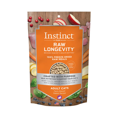 Instinct Raw Longevity 100% Freeze Dried Farm-Raised Rabbit Cat 9.5 oz (DD)