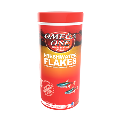 Omega One Freshwater Flakes Fish Food 2.2 oz 698220014114