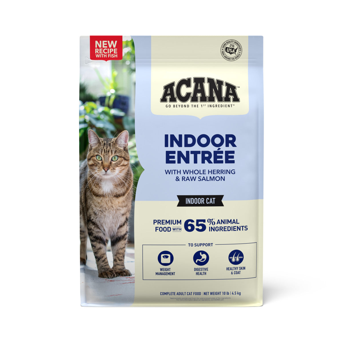 Acana Indoor Dry Cat Food Whole Herring & Raw Salmon 10 lb 064992723958