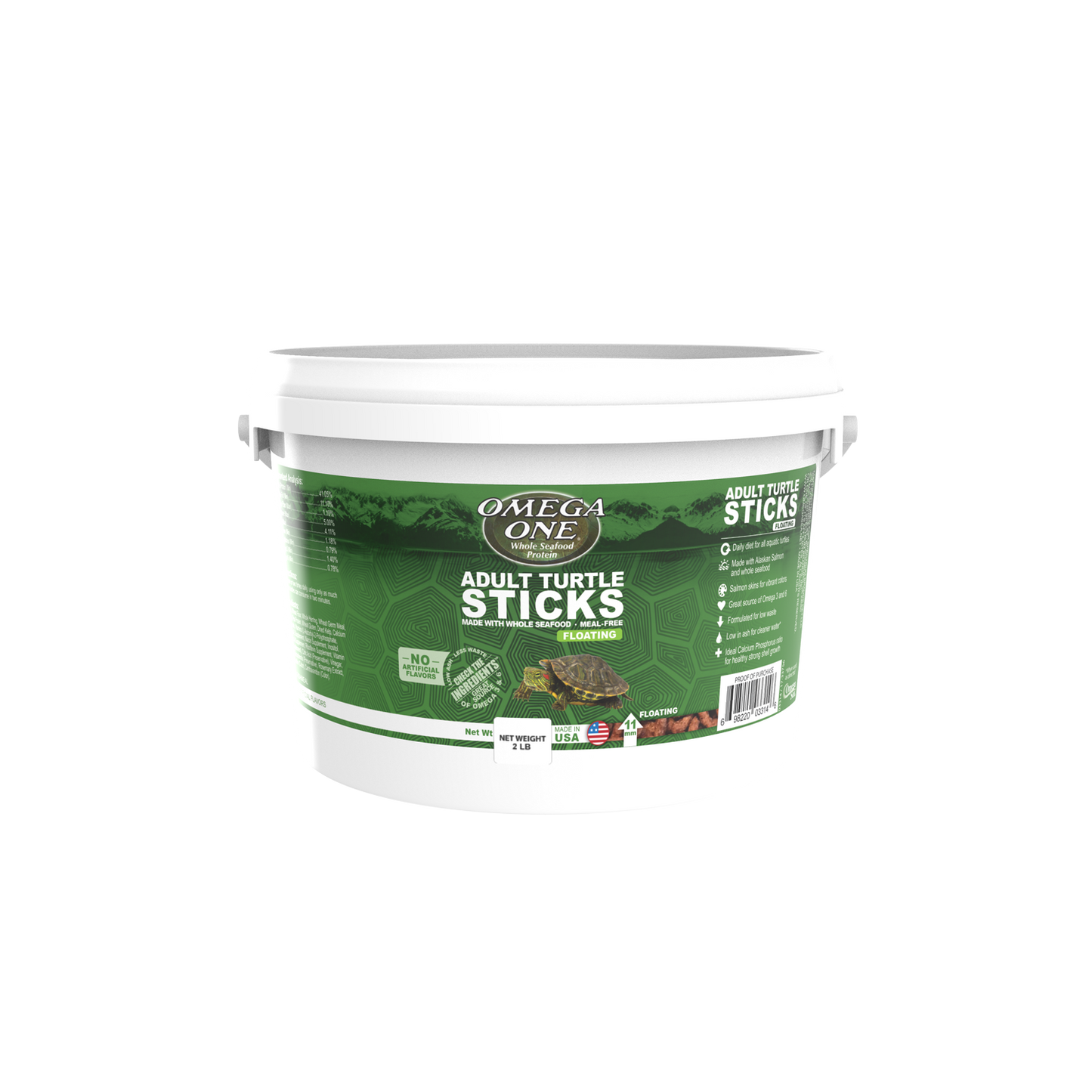 Omega One Adult Turtle Stick Food 2 lb 698220036147