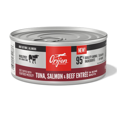 Orijen Pùté w/Shreds Canned Cat Food Seafood Medley Tuna, Salmon & Beef 12ea/5.5 oz 064992721886