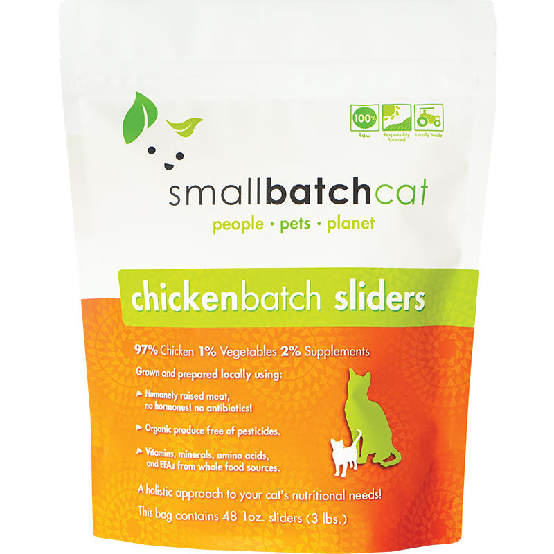 Small Batch Cat Frozen Chicken Sliders 3lb {L-x} SD-5 (DD)