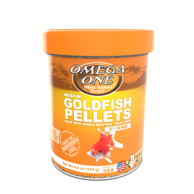 Omega One Goldfish Sinking Pellet Fish Food Medium Pellets 4.2 oz 698220033610