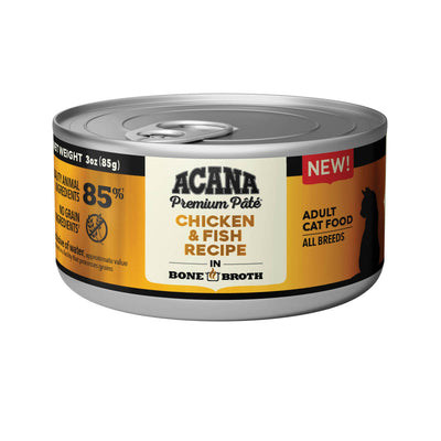 Acana Premium Pùté Canned Cat Food Chicken & Fish 24ea/3 oz 064992719289