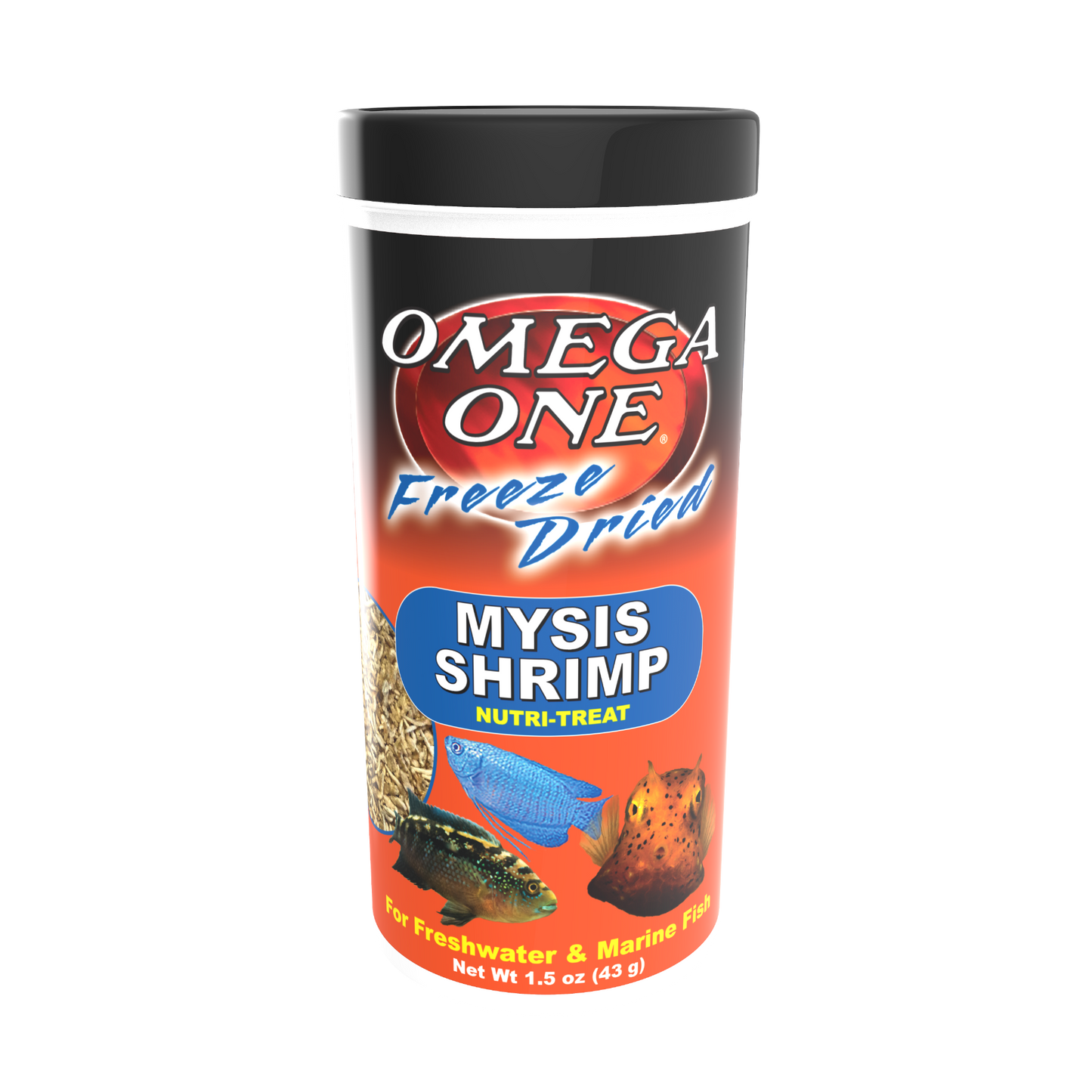 Omega One Freeze Dried Mysis Shrimp Fish Food 1.5 oz 698220004511