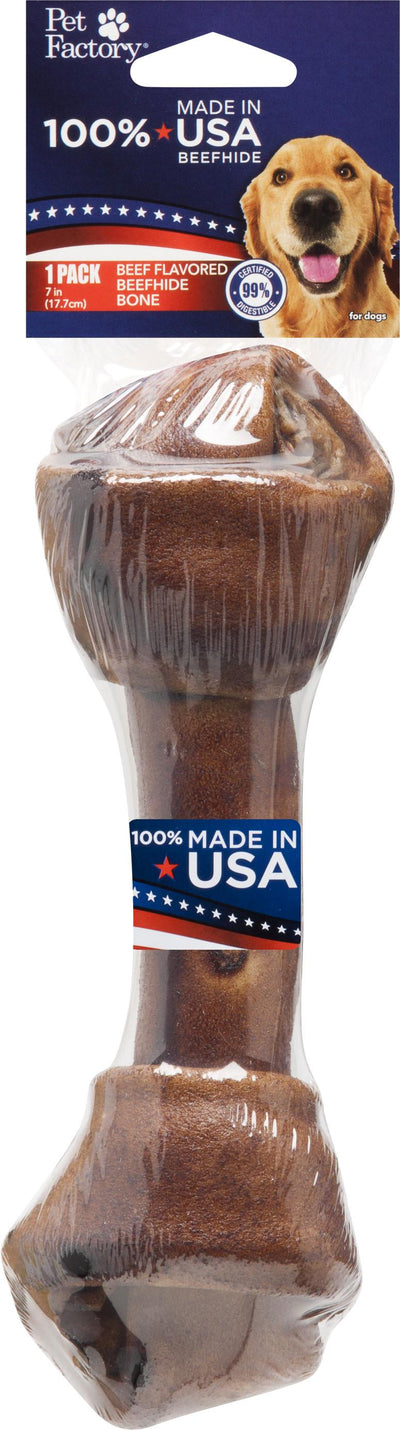 Pet Factory USA 7-8" Beef Basted Bone {L-1}
