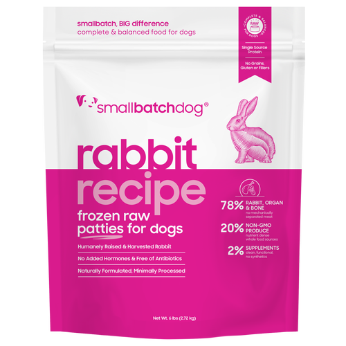 Small Batch Dog Frozen Rabbit Sliders 3lb