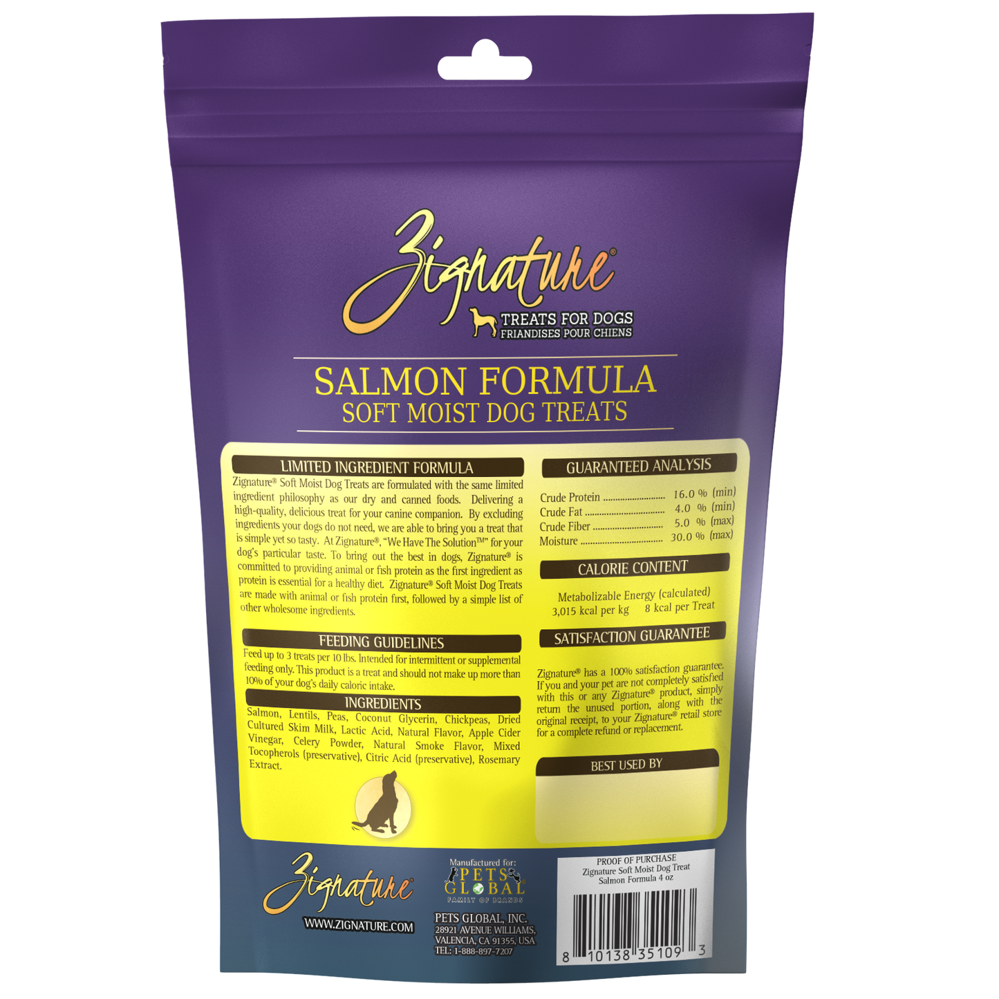 Zignature Salmon Soft Moist Treats For Dog 4 oz