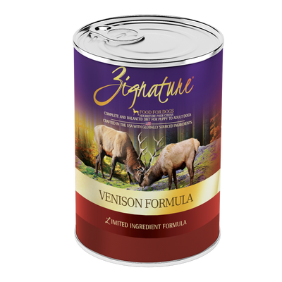 Zignature Venison Formula Dog Food 12/13 oz