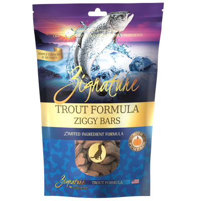 Zignature Trout Formula Biscuit Treats for DogĀ 12 ozĀ