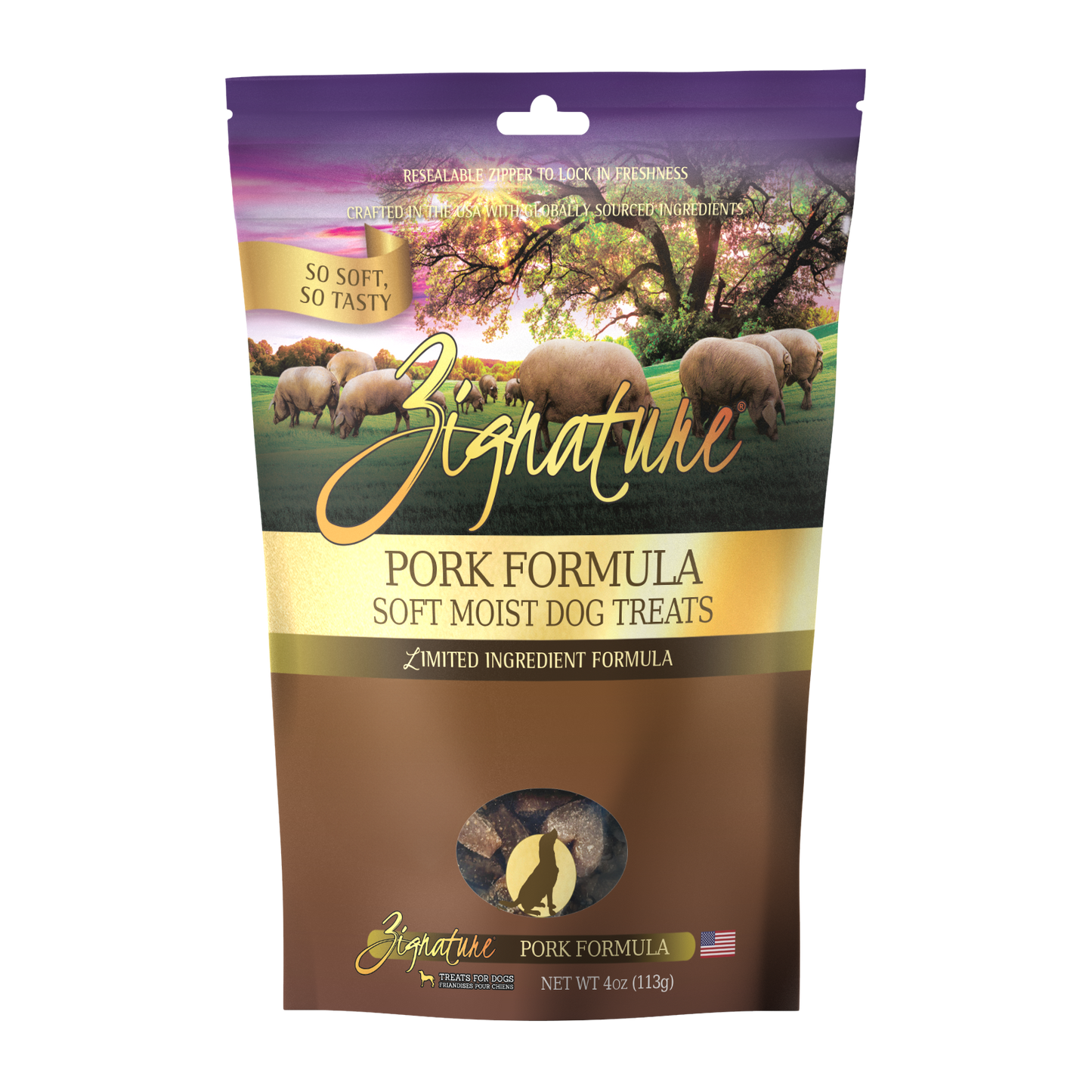 Zignature Pork Soft Moist Treats For Dog 4 oz