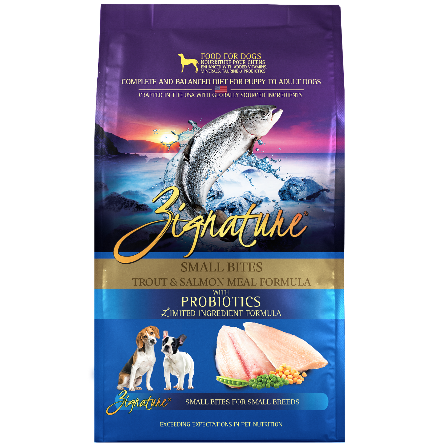 Zignature Trout & Salmon Meal Formula Small Bites Dry Dog Food 4 lb
