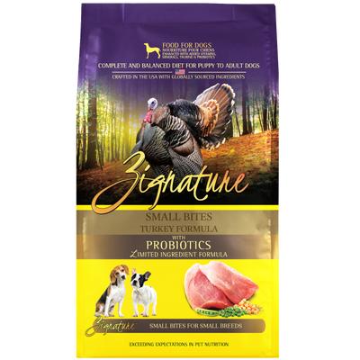 Zignature Turkey Formula Small Bites Dry Dog Food 4 lb