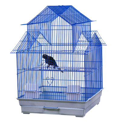 A & E Cages House Top Bird Cage in Retail Box Blue 18 Inches X