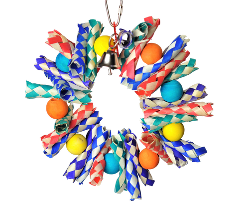A & E Cages Made in America Fiesta Wreath Bird Toy SM 9in X 7in 2in