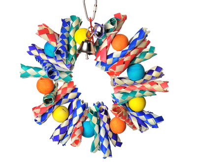 A & E Cages Made in America Fiesta Wreath Bird Toy SM 9in X 7in X 2in