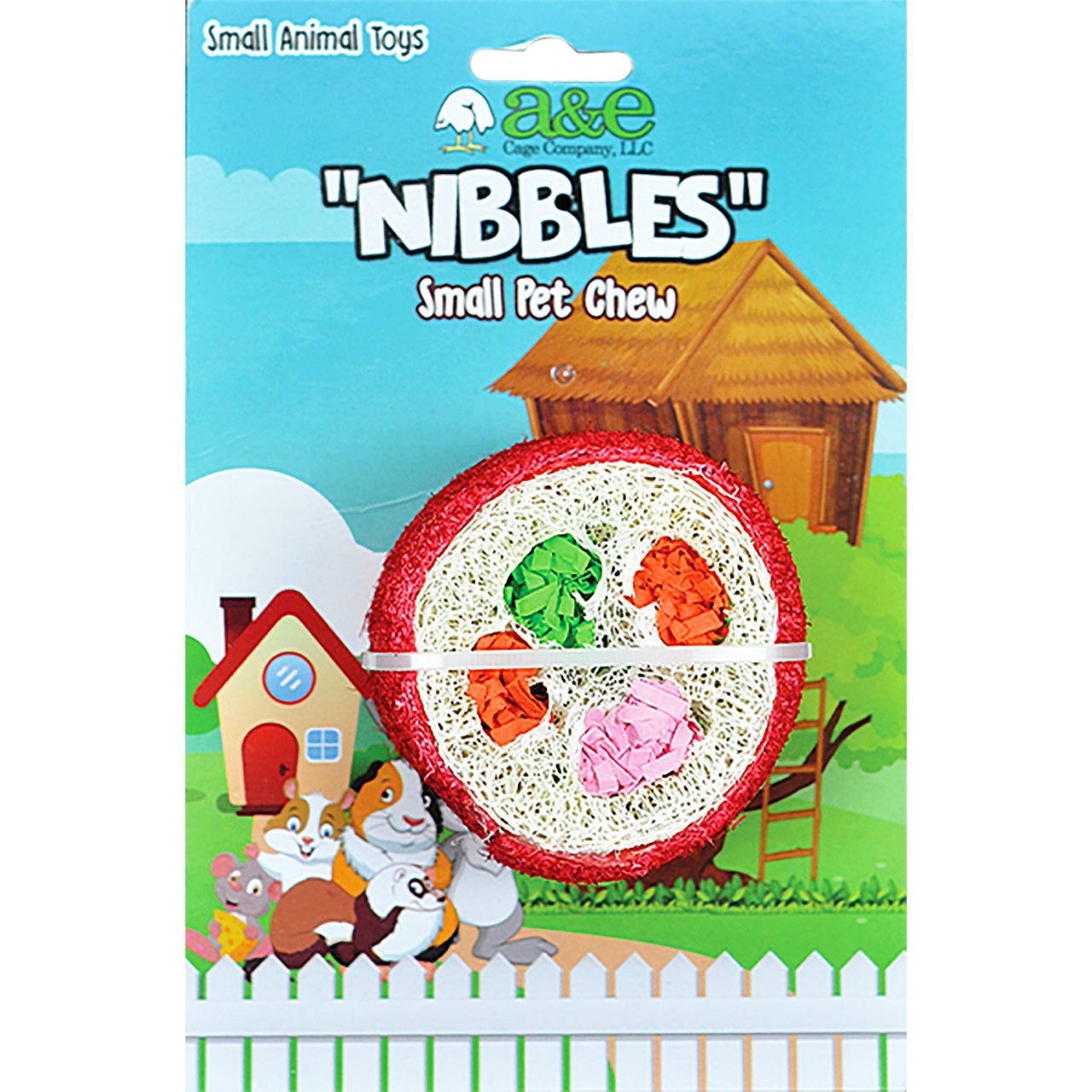 A & E Cages Nibbles Small Animal Loofah Chew Toy Deluxe Sushi Roll