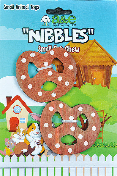 A & E Cages Wooden Pretzels Small Animal Chew Toy - Small - Pet