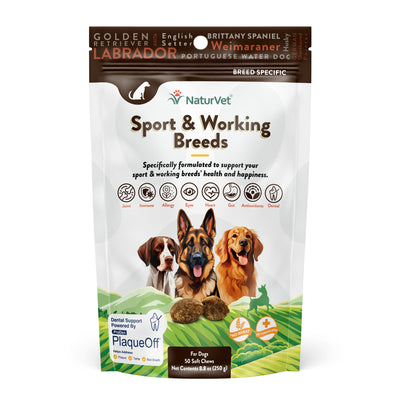 NaturVet Breed-Specific Sport/Working Breed Supplement Soft Chew 50 ct 797801606455